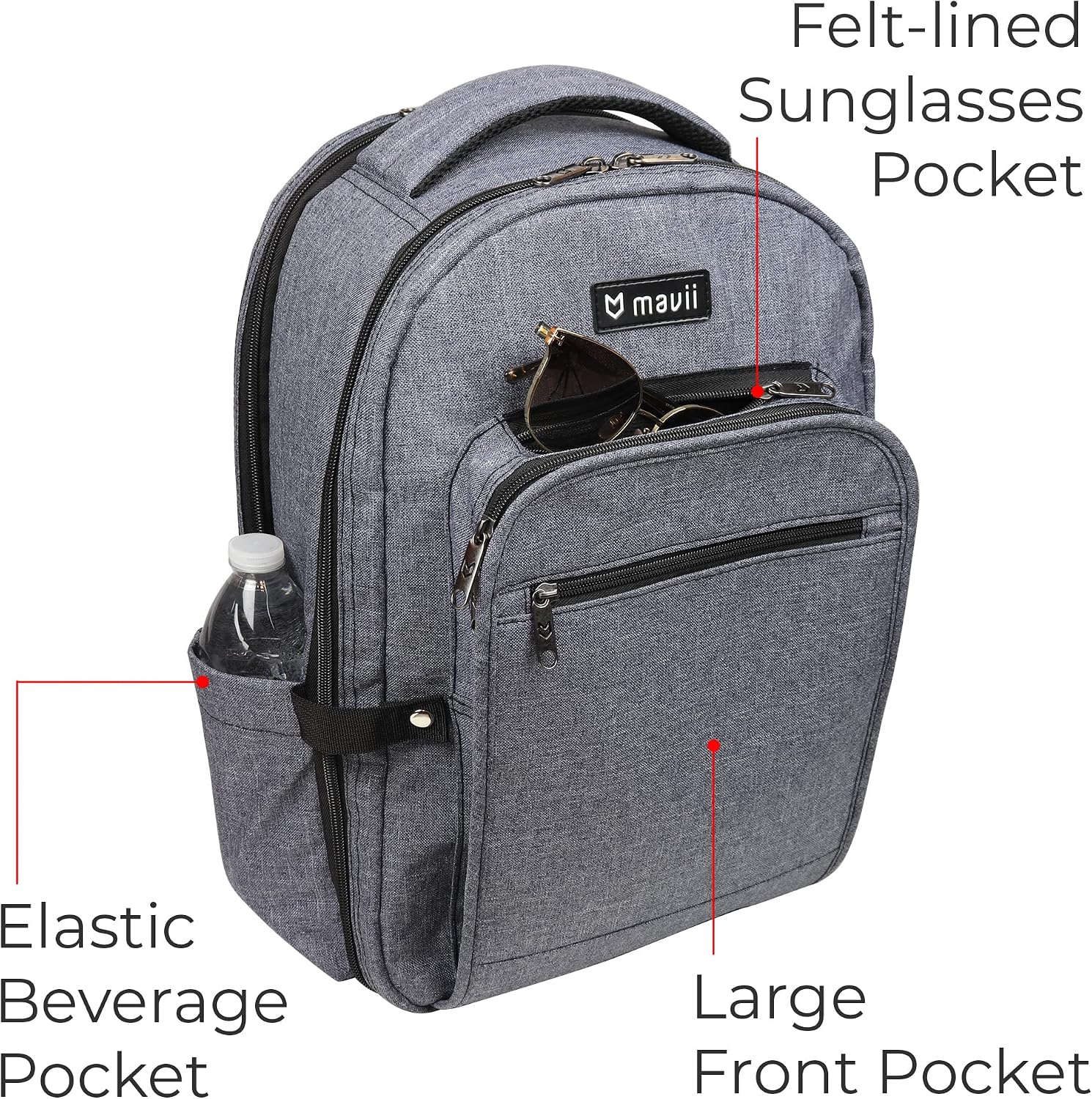 Mavii™ SIGNATURE 2-pc Set - Wheeled 28 Inch Collapsible Garment Rack Duffel + 'The Convention Backpack - 17 Inch Suitcase-style Dance Backpack, Versatile Travel Gear Set, Heathered Gray