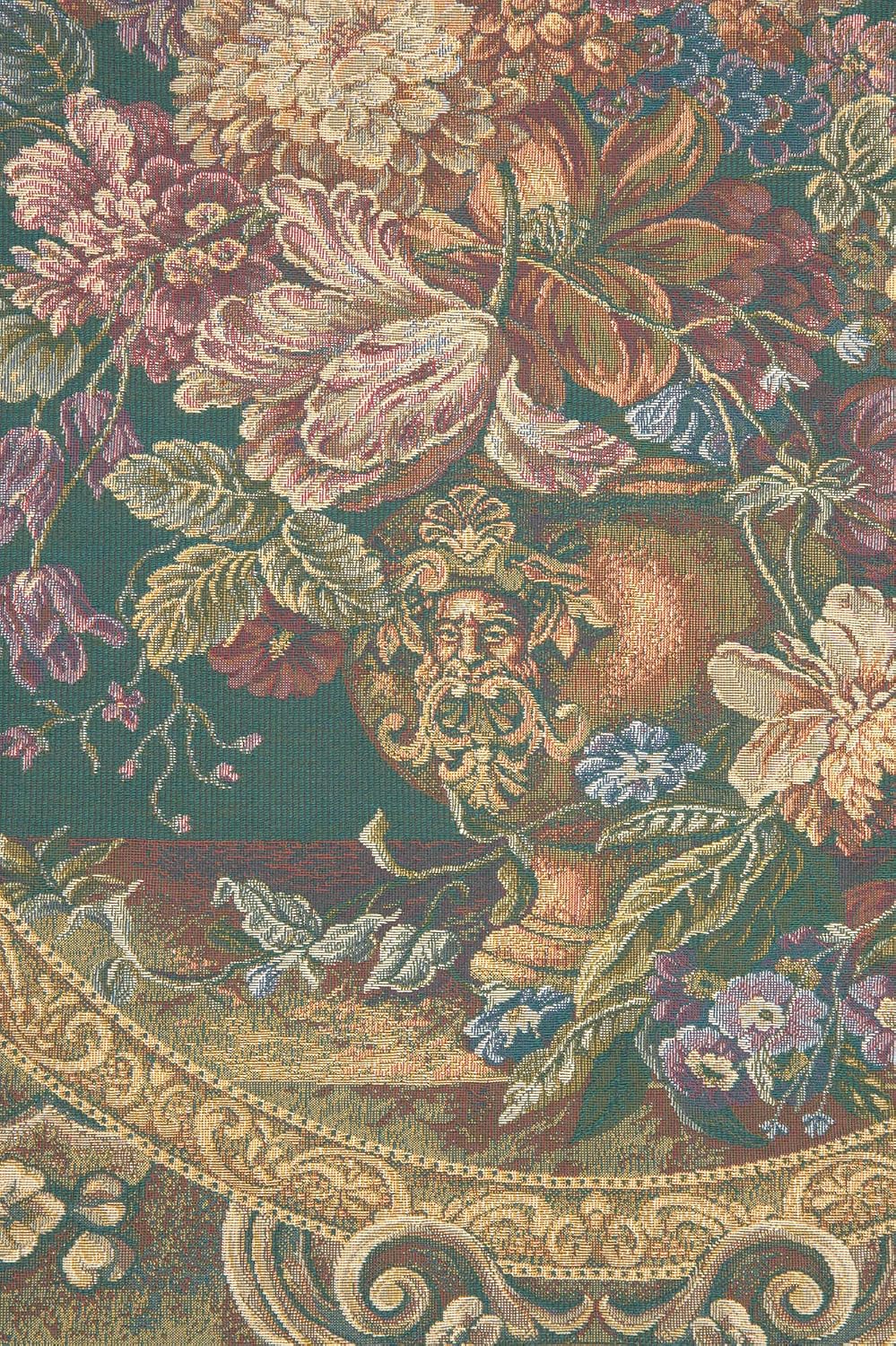 Charlotte Home Furnishings Italian Tapestry Wall Hanging 30x 25 in Floral Vase Green Wall Art Floral Tapestry for Bedroom Aesthetic Living Room and Home Decor European Soft Cotton Jacquard Woven