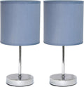 Simple Designs LT2007-PRP-2PK Basic Chrome Mini Table Lamp for Living Room, Bedroom, Purple (Pack of 12, 24 Count Total)
