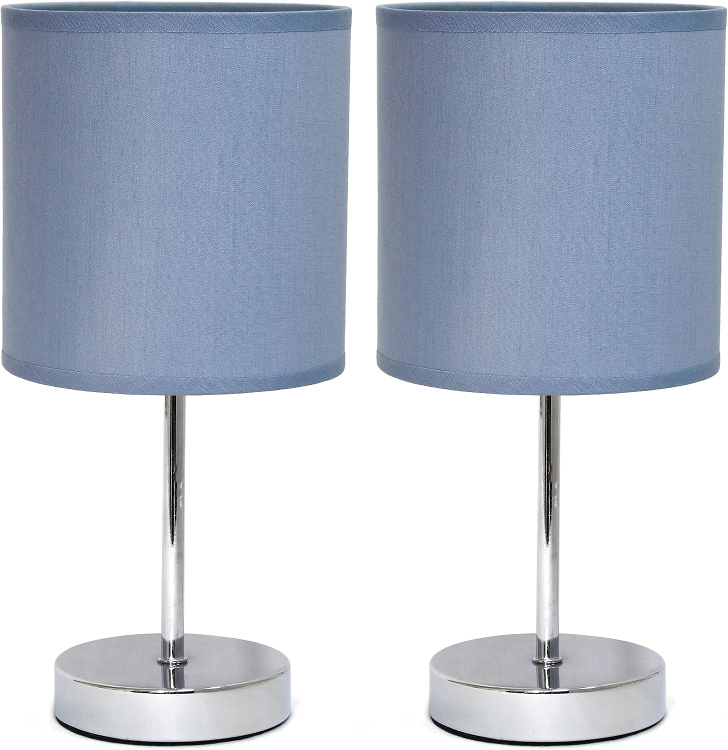 Simple Designs LT2007-PRP-2PK Basic Chrome Mini Table Lamp for Living Room, Bedroom, Purple (Pack of 12, 24 Count Total)