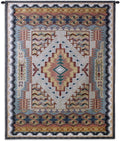 Southwest Turquoise | Woven Tapestry Wall Art Hanging | Native American Inspired Geometric Design | 100% Cotton USA Size 53x41