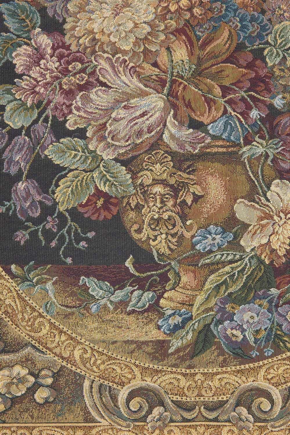 Charlotte Home Furnishings Italian Tapestry Wall Hanging 30x 25 in Floral Vase Green Wall Art Floral Tapestry for Bedroom Aesthetic Living Room and Home Decor European Soft Cotton Jacquard Woven