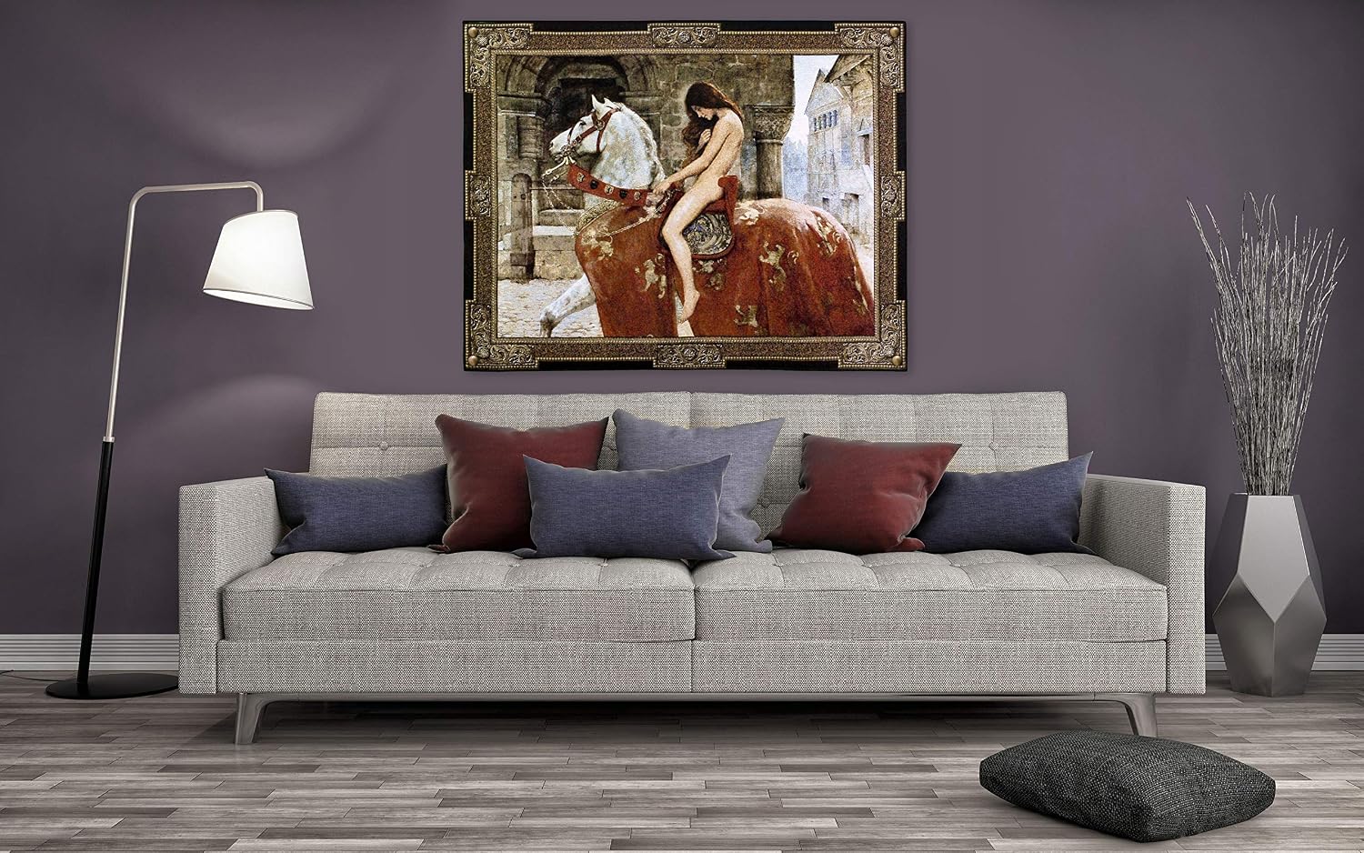 Lady Godiva by John Collier | Woven Tapestry Wall Art Hanging | Medieval Legend Victorian Depiction | 100% Cotton USA Size 64x53
