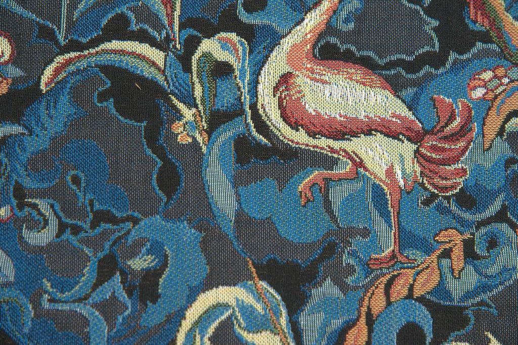Charlotte Home Furnishings Inc French Boho Tapestry Wall Hanging 19 x 31 in, Animals Aristoloches Blue Aesthetic Woven Wall Art decor for Living Room Home Decor, European Cotton Jacquard Woven