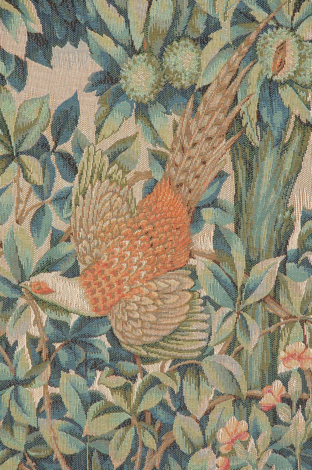 Charlotte Home Furnishings Inc French Boho Tapestry Wall Hanging 29 x 79 in, Rabbit, Pheasant, and Doe Aesthetic Woven Wall Art decor for Living Room Home Decor, European Cotton Jacquard Woven