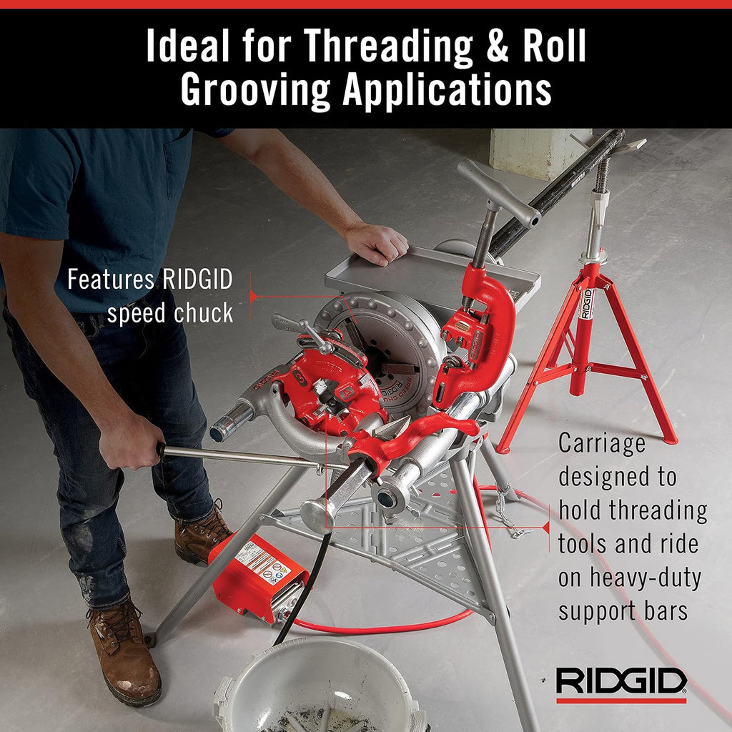 RIDGID 15682 Model 300 Power Drive Complete, 38 RPM Pipe Threading Machine with 1/2-Inch to 3/4-Inch, 1-Inch to 2-Inch Universal Alloy Threading Die Heads, Oiler
