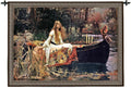 The Lady of Shalott by John William Waterhouse | Woven Tapestry Wall Art Hanging | Arthurian Renaissance Camelot Pre Raphaelite Fantasy Artwork | 100% Cotton USA Size 40x31