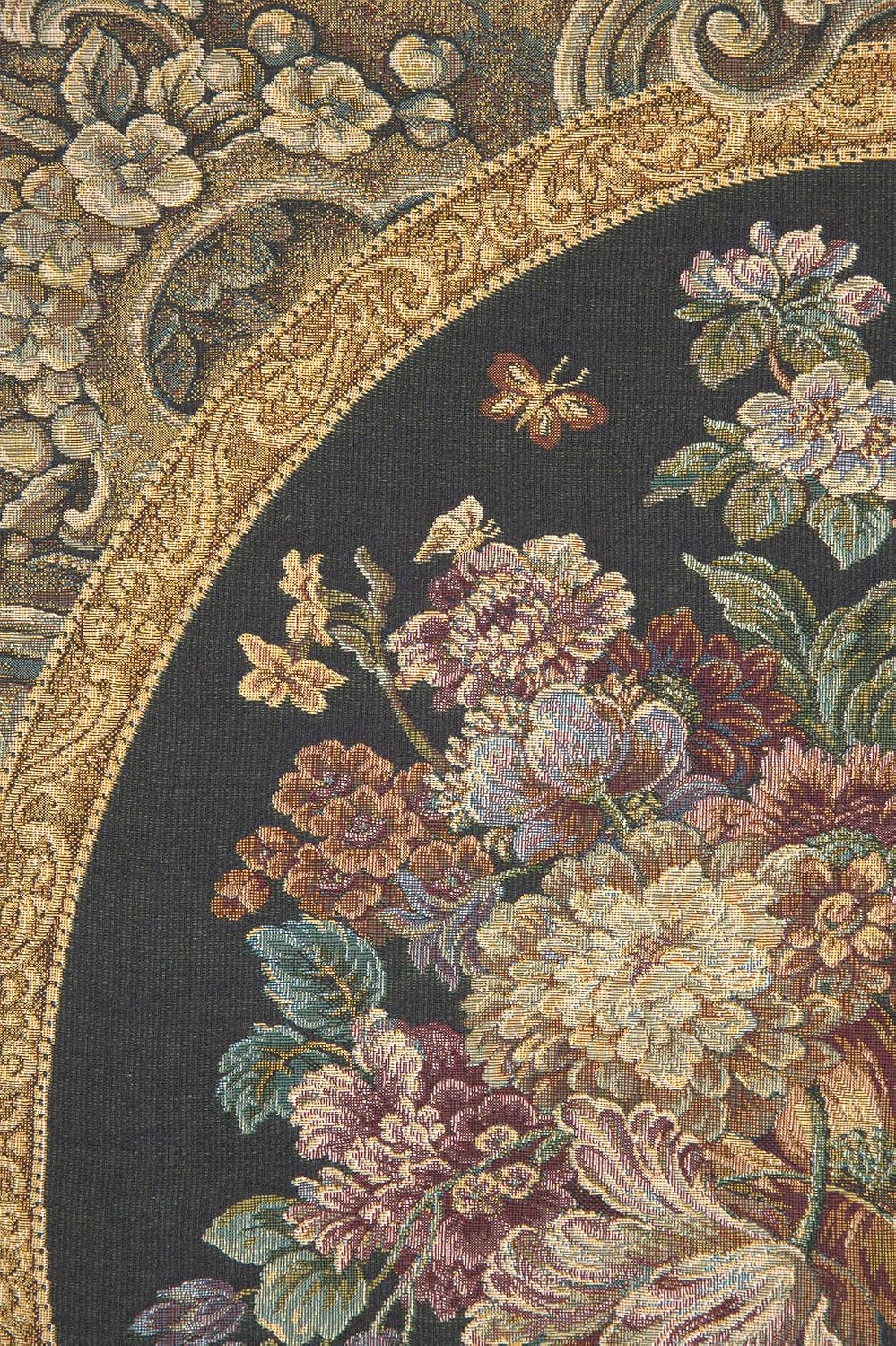 Charlotte Home Furnishings Italian Tapestry Wall Hanging 30x 25 in Floral Vase Green Wall Art Floral Tapestry for Bedroom Aesthetic Living Room and Home Decor European Soft Cotton Jacquard Woven