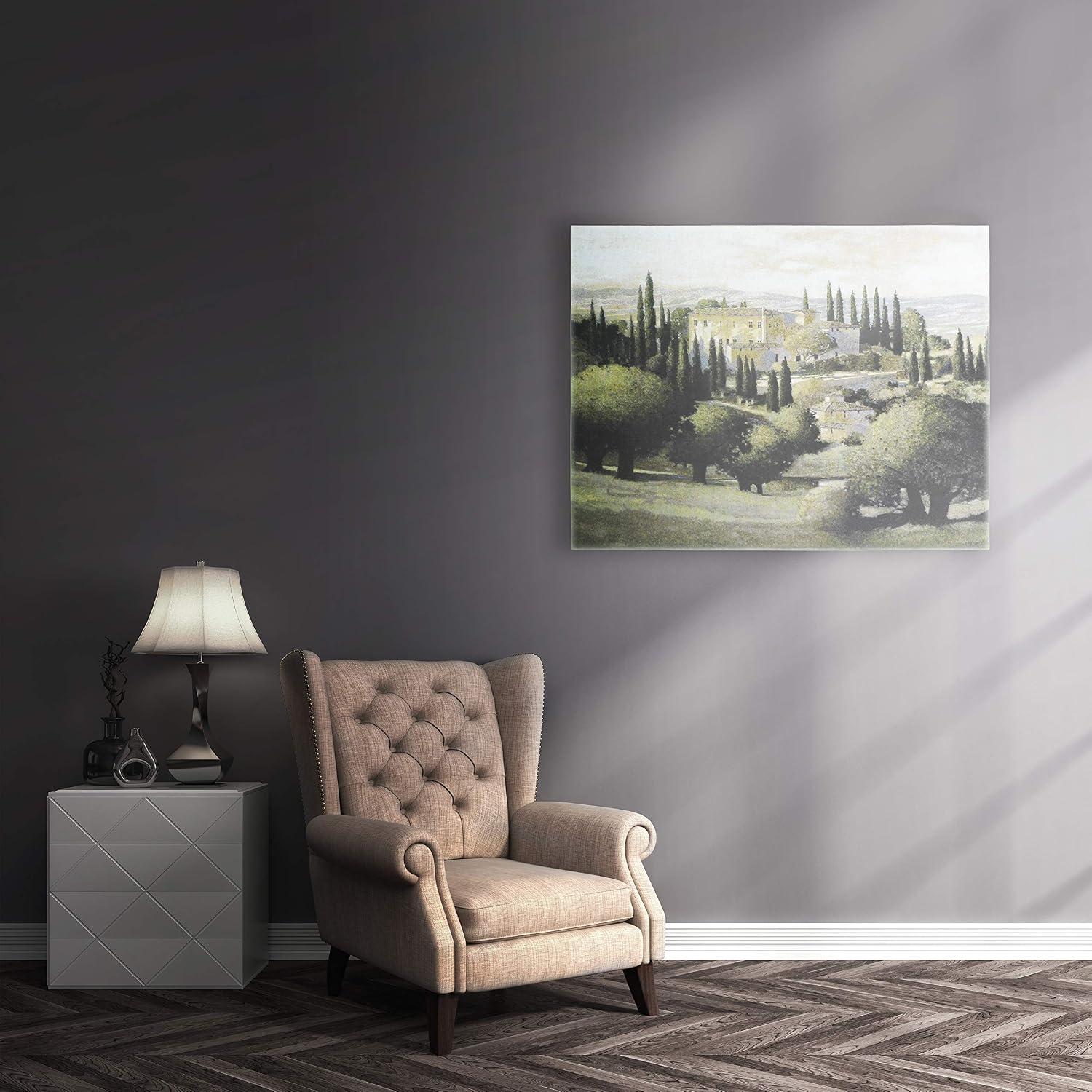 Warm Tuscan Sun by Max Hayslette | Woven Tapestry Wall Art Hanging | Tuscan Home on Lush Green Landscape | 100% Cotton USA Size 53x43