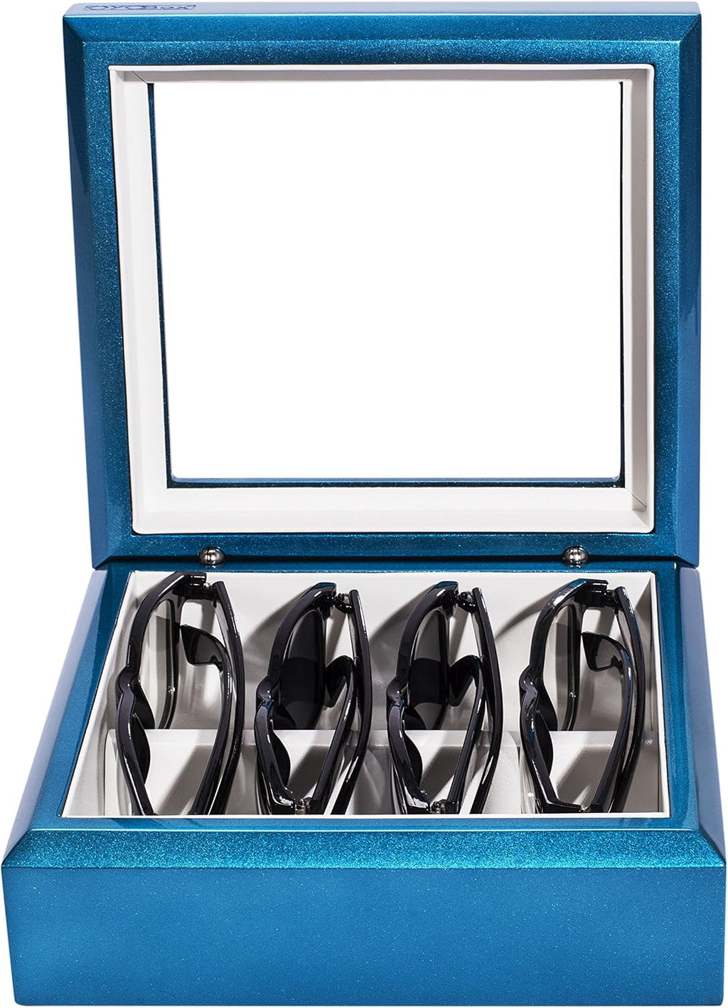 OYOBox Mini Luxury Eyewear Organizer, Wood Display Box for Glasses + Sunglasses