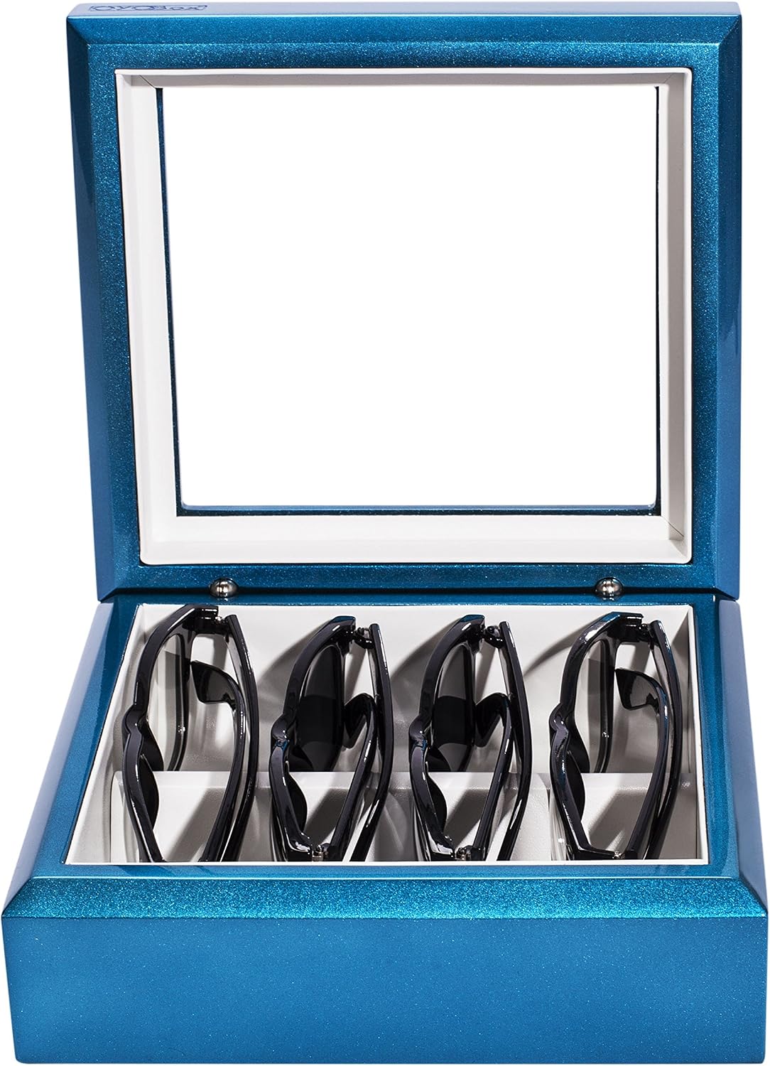 OYOBox Mini Luxury Eyewear Organizer, Wood Display Box for Glasses + Sunglasses