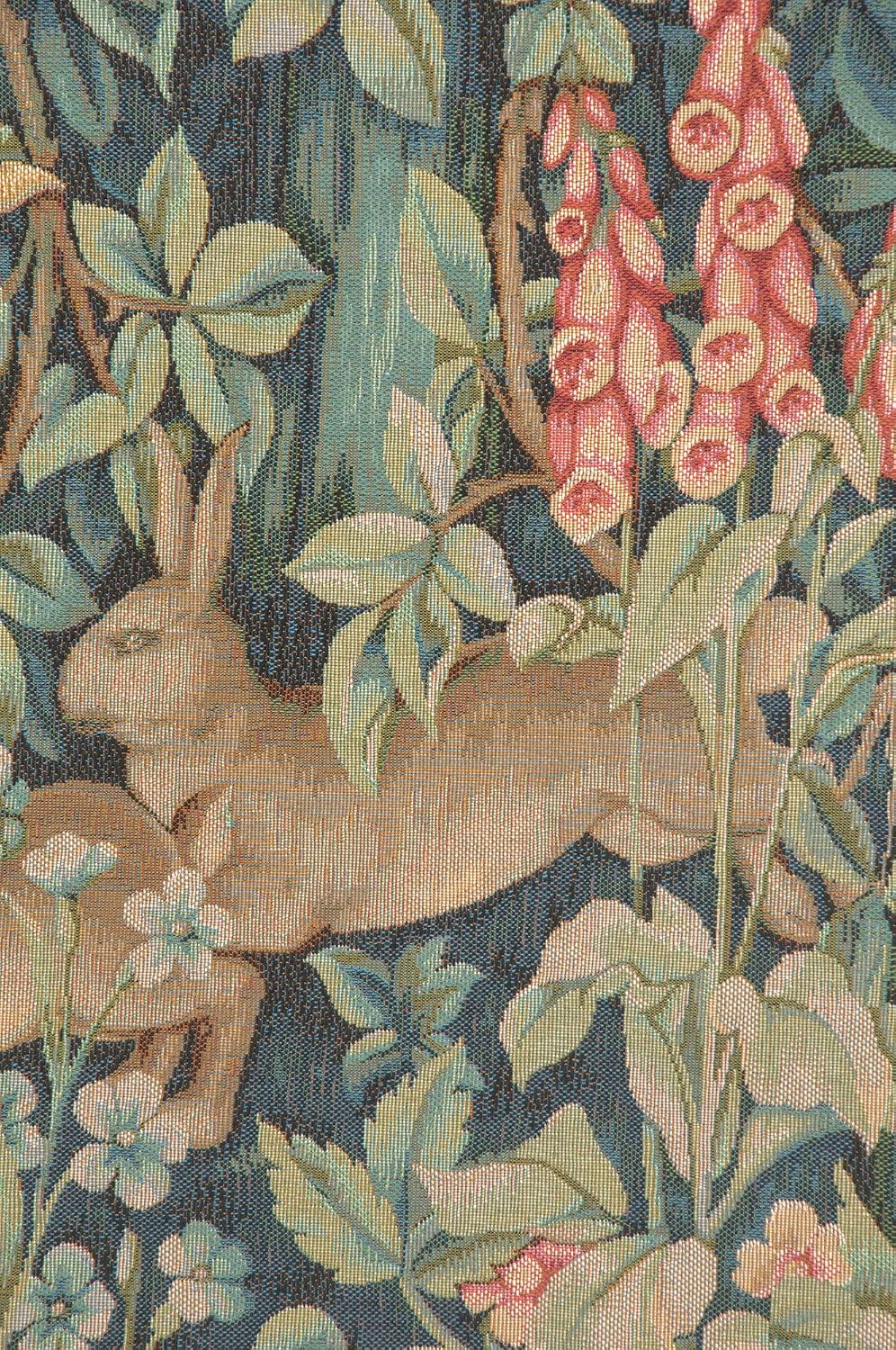 Charlotte Home Furnishings Inc French Boho Tapestry Wall Hanging 29 x 79 in, Rabbit, Pheasant, and Doe Aesthetic Woven Wall Art decor for Living Room Home Decor, European Cotton Jacquard Woven