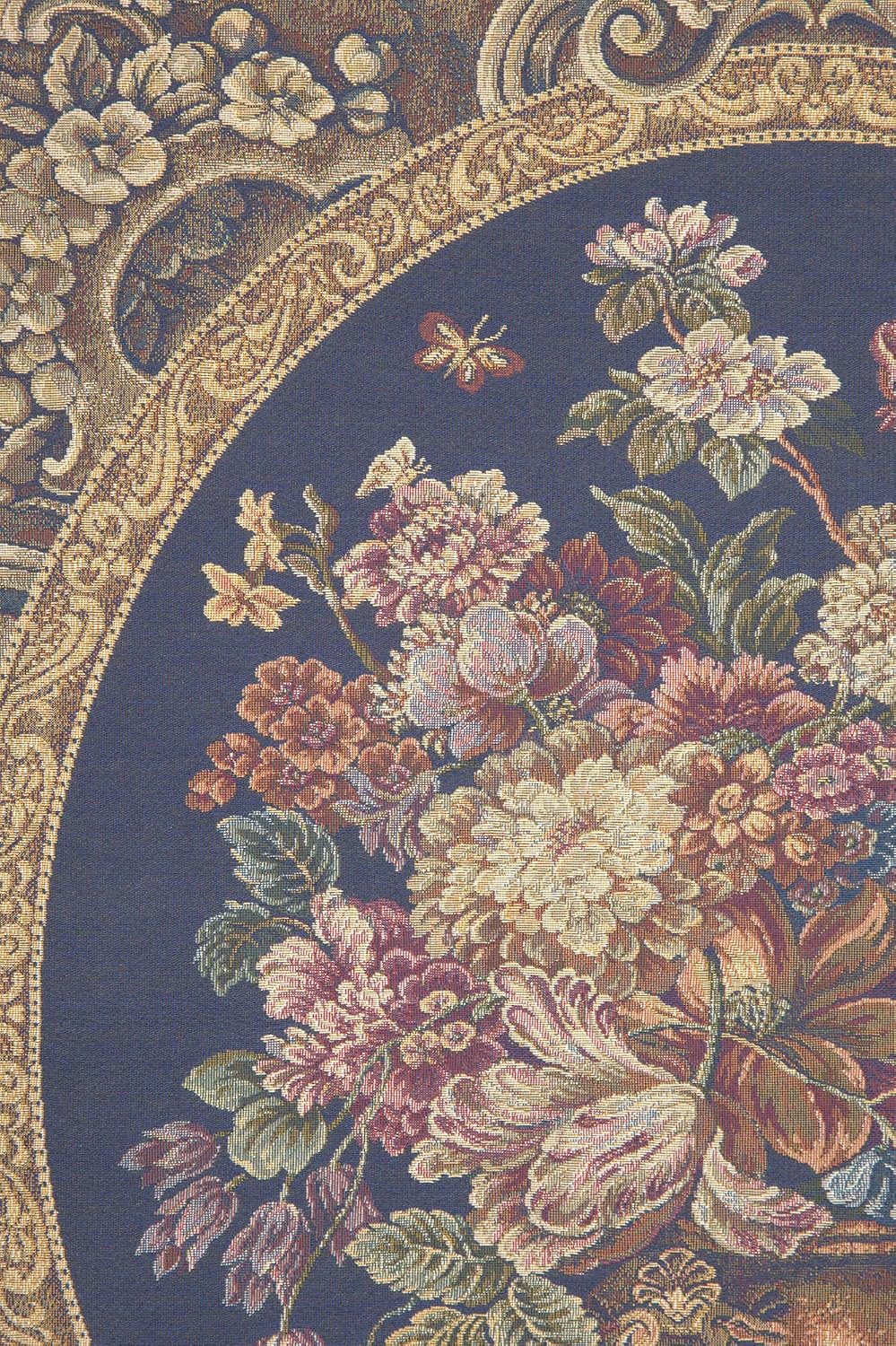 Charlotte Home Furnishings Italian Tapestry Wall Hanging 30x 25 in Floral Vase Blue Wall Art Floral Tapestry for Bedroom Aesthetic Living Room and Home Decor European Soft Cotton Jacquard Woven