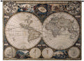 Old World Map by Frederik De Wit | Woven Tapestry Wall Art Hanging | Vintage Geographic with Antique Motifs | 100% Cotton USA Size 53x38
