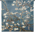 Blossoming Almond Tree by Vincent van Gogh | Woven Tapestry Wall Art Hanging | Contrasting Scenery with White Flowers | 100% Cotton USA Size 51x51