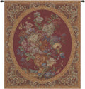 Floral Composition In Vase Burgundy Italian Tapestry Wall Hanging - 24 in. x 30 in. Cotton/Viscose/Polyester by Charlotte Home Furnishings