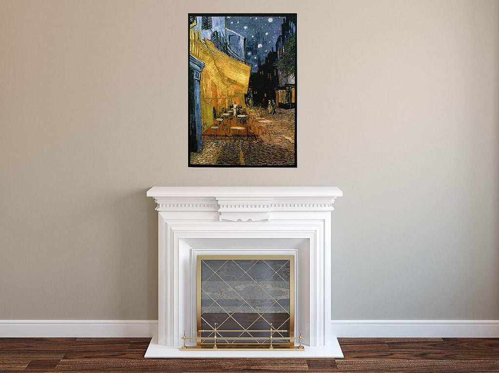 The Cafe Terrace on the Place du Forum by Vincent van Gogh | Woven Tapestry Wall Art Hanging | Post Impressionist Celestial Masterpiece | 100% Cotton USA Size 53x38