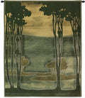 Nouveau Trees I by Jennifer Goldberger | Woven Tapestry Wall Art Hanging | Earthy Silhouetted Landscape | 100% Cotton USA Size 53x43