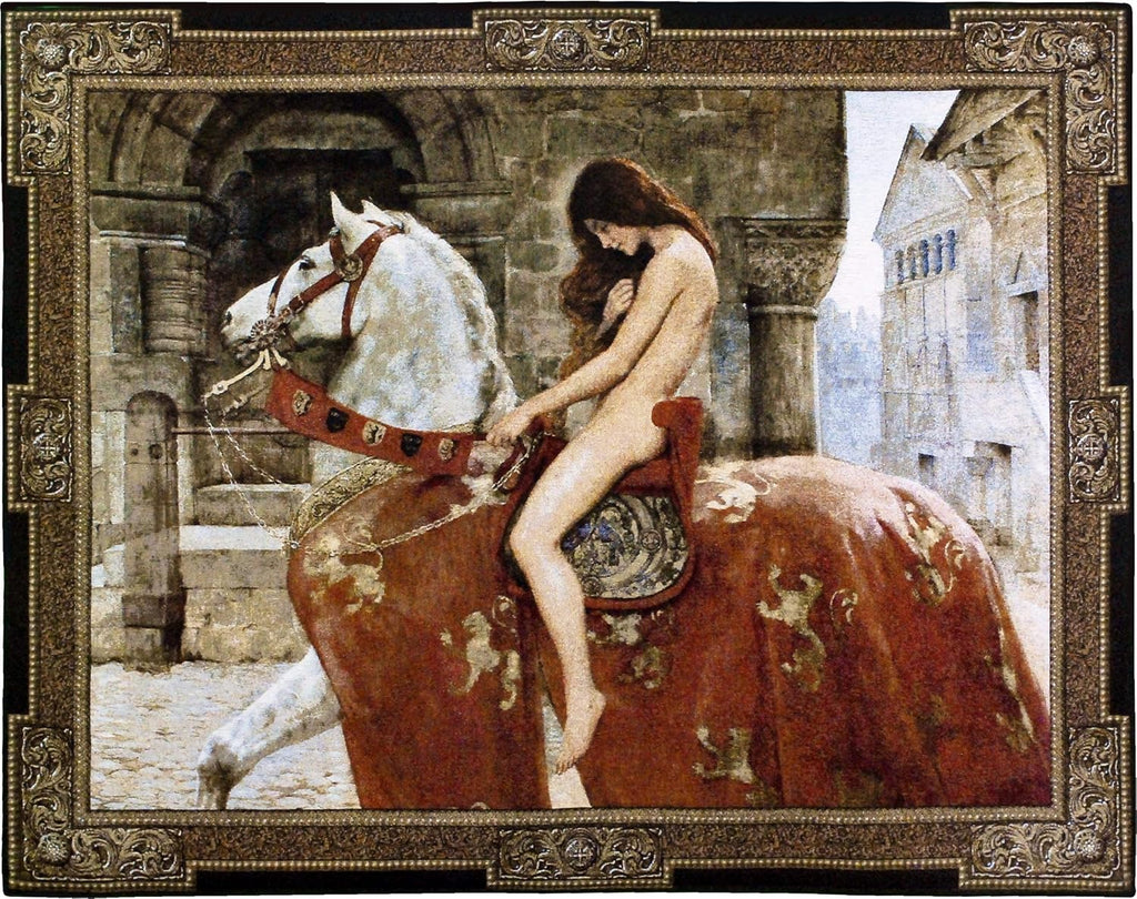 Lady Godiva by John Collier | Woven Tapestry Wall Art Hanging | Medieval Legend Victorian Depiction | 100% Cotton USA Size 64x53