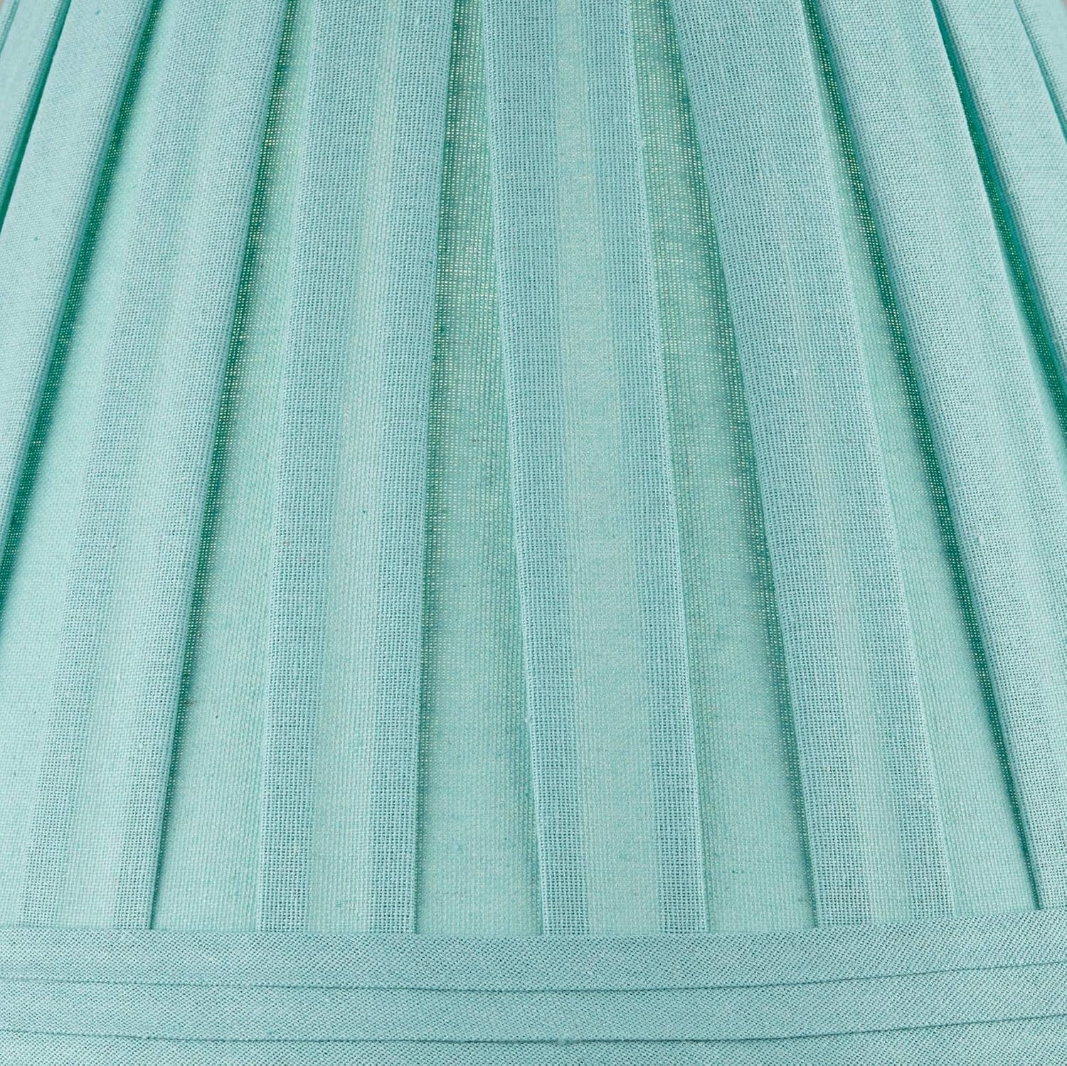 Set of 2 Hardback Pleat Empire Lamp Shade (Pre-Assembled) s Turquoise Blue Large 7' Top x 14' Bottom x 11' High Spider with Replacement Harp and Finial Fitting - Springcrest