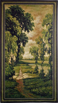 Tranquility | Woven Tapestry Wall Art Hanging | Nature Lush Forest Path | 100% Cotton USA Size 93x53