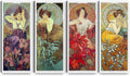 A&T ARTWORK The Precious Stones by Alphonse Mucha wall art for Home Office Decorations Giclee Print On Canvas 30x12inch x4pcs (30x48inch)
