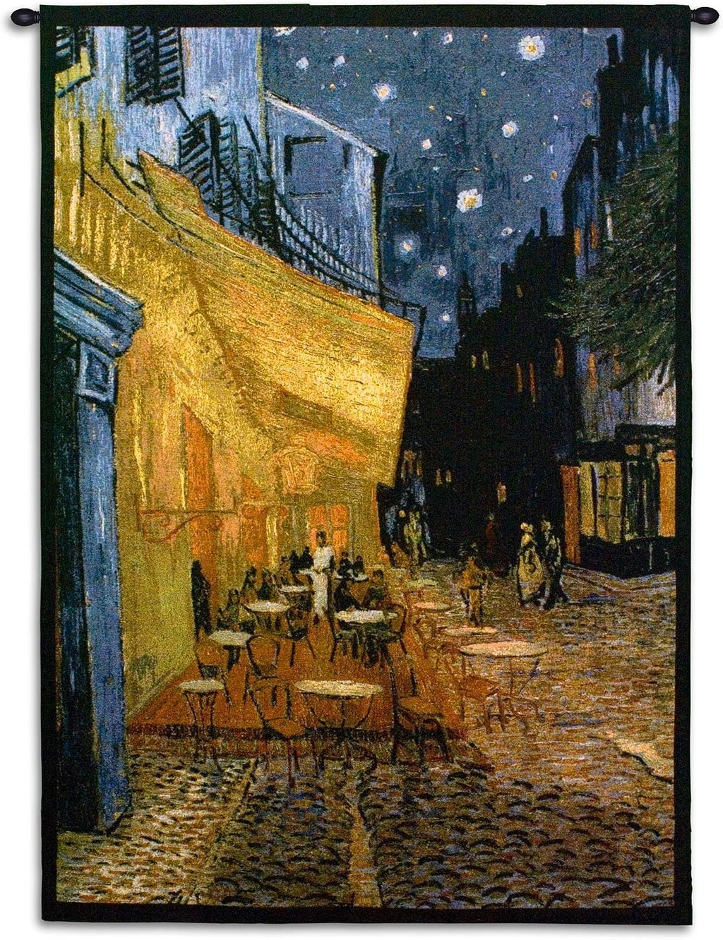 The Cafe Terrace on the Place du Forum by Vincent van Gogh | Woven Tapestry Wall Art Hanging | Post Impressionist Celestial Masterpiece | 100% Cotton USA Size 53x38