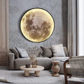 Dimmable Moon Wall Light 31.5 inch Wall Lights with Remote Control Plug-in Modern LED Wall Light, 40W Black Wall Lamp Indoor Wallmounted Ceiling Light Fixture for Hallway Bars Cafes KTV