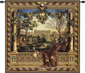 Le Chateau de Monceau by Louis Carrogis | Woven Tapestry Wall Art Hanging | Louis XIV Palace Garden with String Musicians | 100% Cotton USA Size 53x53