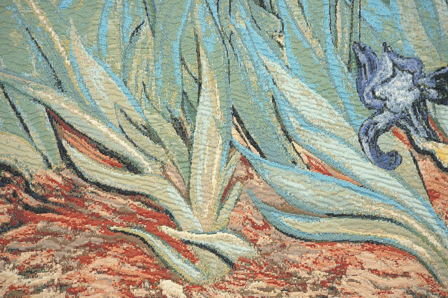Charlotte Home Furnishings Inc. Iris By Van Gogh Italian Tapestry Wall Hanging 48 X 63 Inch Viscose Cotton And Polyester Blend Wall Art Perfect For Home Decor And Wall Decor By Vincent Van Gogh