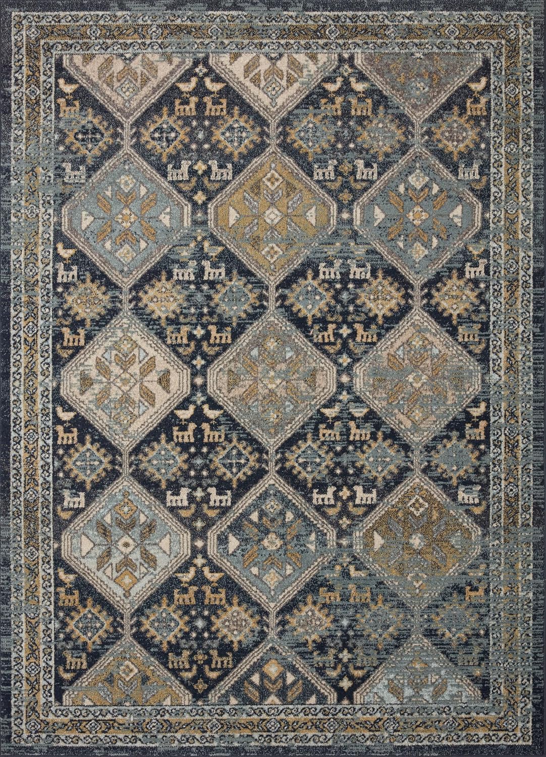 Loloi Jocelyn Collection JOC-02 Navy/Blue 6'-7' x 9'-7' .38' Thick Area Rug