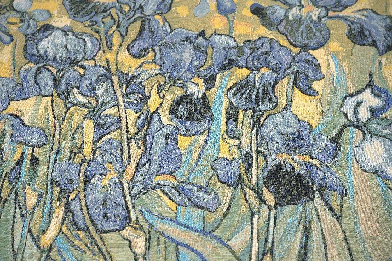 Charlotte Home Furnishings Inc. Iris By Van Gogh Italian Tapestry Wall Hanging 48 X 63 Inch Viscose Cotton And Polyester Blend Wall Art Perfect For Home Decor And Wall Decor By Vincent Van Gogh