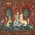 The Lady and The Unicorn - Sight | Woven Tapestry Wall Art Hanging | Historic Middle Ages Tapestry Reproduction | 100% Cotton USA Size 53x48