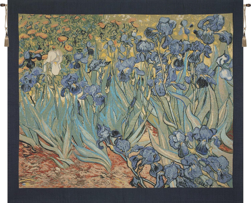 Charlotte Home Furnishings Inc. Iris By Van Gogh Italian Tapestry Wall Hanging 48 X 63 Inch Viscose Cotton And Polyester Blend Wall Art Perfect For Home Decor And Wall Decor By Vincent Van Gogh